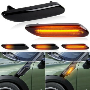 POPMOTORZ R61 R60 LED �T�C�h�}�[�J�[ �E�C���J�[ B-M-W�~�j�p �N���X�I�[�o�[ �J���g���[�}�� �y�[�X�}�� �t�@�C�o�[LED ����Č��� �V�[�P���V���� B-M-W Mini �t�����g�T�C�h�}�[�J�[ �X���[�N