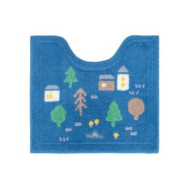 オカ(OKA) ナタルシーナリー トイレマット 約55cm×60cm ネイビー (北欧 かわいい うさぎ リラックス)