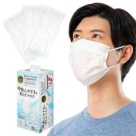 (レック) 呼吸のしやすさを考えた マスク (ホワイト) 30枚入 日本製 個包装 ふつうサイズ 17.5×9cm
