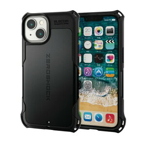 �G���R�� iPhone 14 / 13 �P�[�X �J�o�[ �ϏՌ� �Ռ��z�� ZEROSHOCK (�l�p�_���p�[/�n�j�J���\��/�_�u�����C���[�\��) �X�g���b�v�z�[���t�� �u���b�N PM-A22AZEROBK