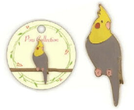 鳥 piシリーズ ピンズ（オカメグレー） RB-PI003