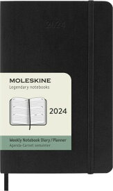 モレスキン 手帳 2024 年 1月始まり 12カ月 ウィークリー ダイアリー ホリゾンタル(横型) ソフトカバー ポケットサイズ(横9cm×縦14cm) ブラック DSB12WH2Y24