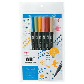 トンボ(Tombow) 鉛筆 筆ペン デュアルブラッシュペン ABT 6色セット ノルディック AB-T6CNR
