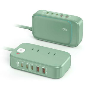 Solopen 7-in-1 PD65W �}���[�d�Ή� ���@�\�R���Z���g 2500W AC�� USB-C��USB-A�Ή� PSE�F�؍ς� ���d�ی� �G���v���O �����^�ъȒP �f�X�N���� �o�� ���s�ɍœK (�O���[��, 65)