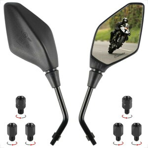 Evermotor �o�C�N�~���[ 8mm 10mm ���t�l�W�Ή� �A�_�v�^�[�t�� �p�x�����\ E�}�[�N�F�� �ėp ���E2�Z�b�g