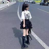 キッズ 子供服 セットアップ 上下セット トップス スカート 2点セット 夏 tシャツ リボン 半袖 ミニスカ…