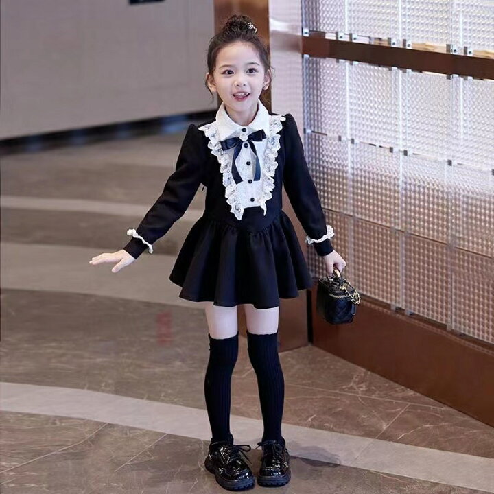 楽天市場】子供服 キッズ ワンピース 女の子 長袖 リボンワンピース 