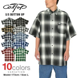 【30％オフセール】CALTOP シャツ カルトップ 半袖 チェックシャツ キャルトップ