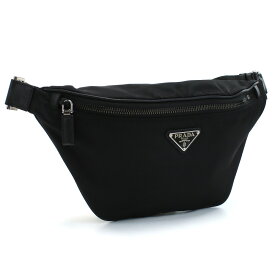PRADA プラダ Re-Nylon xサフィアーノレザー ベルトバッグ 2VL033 2DMH V OOM F0002 メンズ ブラック