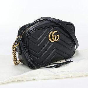 グッチ ショルダーバッグ GGマーモント スモール レザー ブラック 黒  