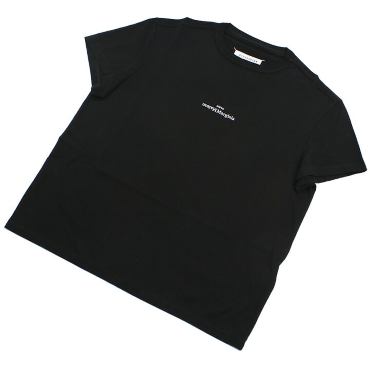 メゾンマルジェラ ディストーテッド ロゴ Tシャツ ブラック 48 Lサイズ