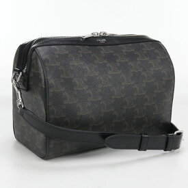 【中古美品】CELINE セリーヌ ミニボストン 120502FQM.38SI トリオンフキャンバス メンズ ブラック
