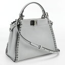 【中古良品】FENDI フェンディ ハンドバッグ 8BN244 2WAY ピーカブー レディース グレー