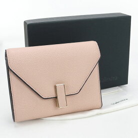 【中古良品】Valextra ヴァレクストラ 三つ折り財布 イジィデウォレット イジィデ レディース ピンク