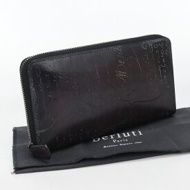 【中古良品】Berluti ベルルッティ 長財布ラウンドファスナー メンズ パープル