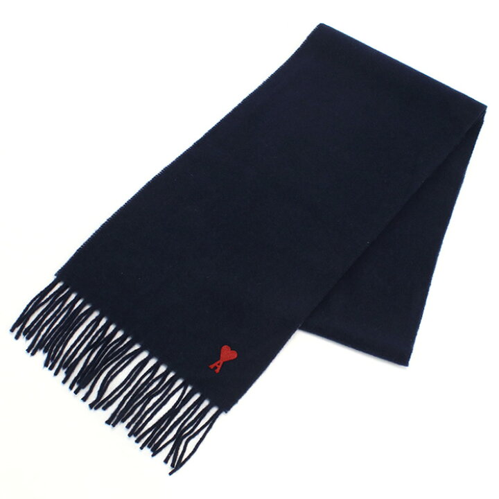 AMI PARIS アミ パリス ネイビーマフラー 