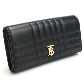 バーバリー BURBERRY 長財布二折り 財布 ブランド 8062339 A1189 LOLA キルティング ライトゴールド BLACK-LIGHT GOLD ブラック wallet-01 SS2406