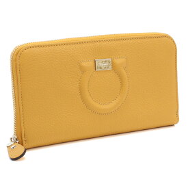 フェラガモ FERRAGAMO GANCINO CLIP 長財布 ラウンドファスナー ブランド 22-C843 0758850 LANGUR イエロー系 wallet-01 SS2406