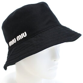 ミュウミュウ MIUMIU レディース－バケットハット 5HC196 2DXI F0967 NERO+BIANCO ブラック cap-01 sm-04 SS2406