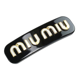 ミュウミュウ MIUMIU バレッタ ブランド ロゴ ヘアクリップ 5IF071 2F72 F0967 NERO+BIANCO ブラック accessory-01 SS2406