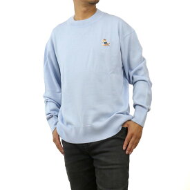 メゾンキツネ MAISON KITSUNE メンズ－セーター，ニット ブランド KM00503 KT1036 P408 PALE BLUE ブルー系 apparel-01 SS2406