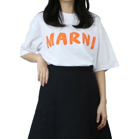 マルニ MARNI レディース ロゴTシャツ ブランド マルニレタリングプリント オーバーサイズ THJET49EPH USCS11 L2W01 ホワイト系 apparel-01 ts-01 sm-02