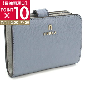 【最強開運日ポイント10倍】FURLA フルラ 二つ折り財布 小銭入付き カメリア WP00315 ARE000 4352S CAMELIA S レディース ブルー