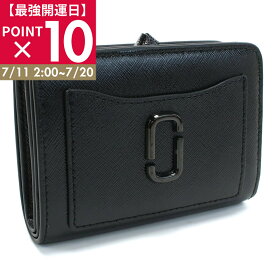 【最強開運日ポイント10倍】MARC JACOBS マークジェイコブス 二つ折り財布 スナップショット コンパクトウォレット 2F3SMP051S07 001 レディース ブラック