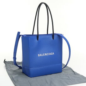 【中古良品】バレンシアガ(BALENCIAGA)ハンドバッグ ブランド ショッピングトート XXS レザー 597858 ブルー【ランク：A】 us-2 2WAY ショルダー