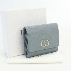 【中古良品】ディオール(Christian Dior) 30モンテーニュロータスウォレット レザー ブランド 三折財布 S2057 OBAE M81B 【ランク：A】 us-2 レディース