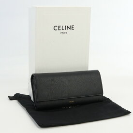 【中古良品】セリーヌ(CELINE) ラージ フラップウォレット レザー ブランド 長財布 10B563BEL 【ランク：A】 us-2 レディース