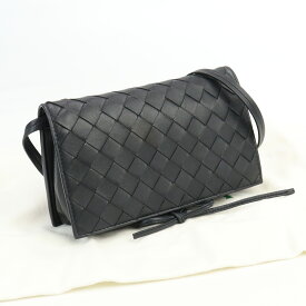 【4/27 9：59迄！ポイント10倍】【中古良品】ボッテガヴェネタ(BOTTEGA VENETA) イントレチャート ミニショルダーバッグ レザー 630547 ブラック系　【ランク：A】 us-2 レディース