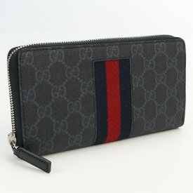 【中古良品】グッチ(GUCCI) GGスプリーム ジップアラウンドウォレット PVC 408831 KHN4N 1095 ブラック系 【ランク：A】 us-2 メンズ SS2406