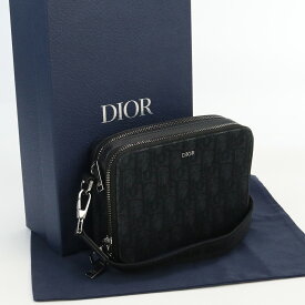 【中古良品】ディオール(Christian Dior) ディオール オブリーク ショルダーポーチ ジャガード 20BBC119YSE ブラック系　【ランク：A】 us-2 メンズ レディース