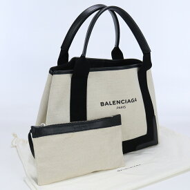 【中古良品】バレンシアガ(BALENCIAGA) ネイビー スモールカバス トートバッグ 339933 ホワイト系【ランク：A】 us-2 レディース