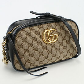 【中古良品】グッチ(GUCCI) GGマーモント スモールショルダーバッグ GGキャンバス 447632 ベージュ系　【ランク：A】 us-2 レディース