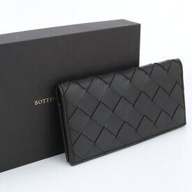 【中古良品】ボッテガヴェネタ(BOTTEGA VENETA) イントレチャート スリム ロングウォレット ブランド 二つ折り長財布 473065 ブラウン系【ランク：A】 us-2 メンズ SS2406