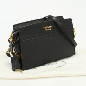 【中古良品】プラダ(PRADA) ショルダーバッグ サフィアーノ 1BH104 ブラック系　【ランク：A】 us-2 レディース