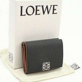 【中古良品】ロエベ(LOEWE) アナグラム トライフォールド ウォレット カーフ C821TR2X02 1100 ブラック系 【ランク：A】 us-2 レディース SS2406