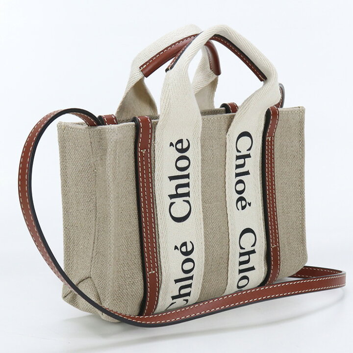楽天市場】【中古美品】クロエ(CHLOE) ウッディ ミニ トートバッグ