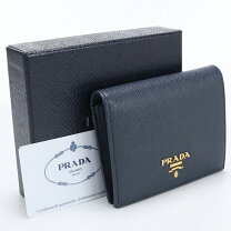 楽天市場】プラダ prada ネイビー 二つ折りの通販