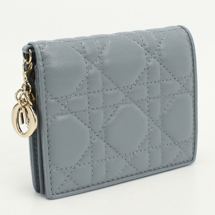 中古良品 Christian Dior レディディオール 小銭入れ ブルーグレー 