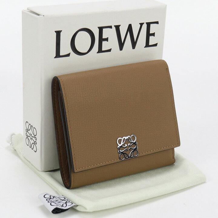 ロエベ LOEWE アナグラム 三つ折り財布 ブラウン