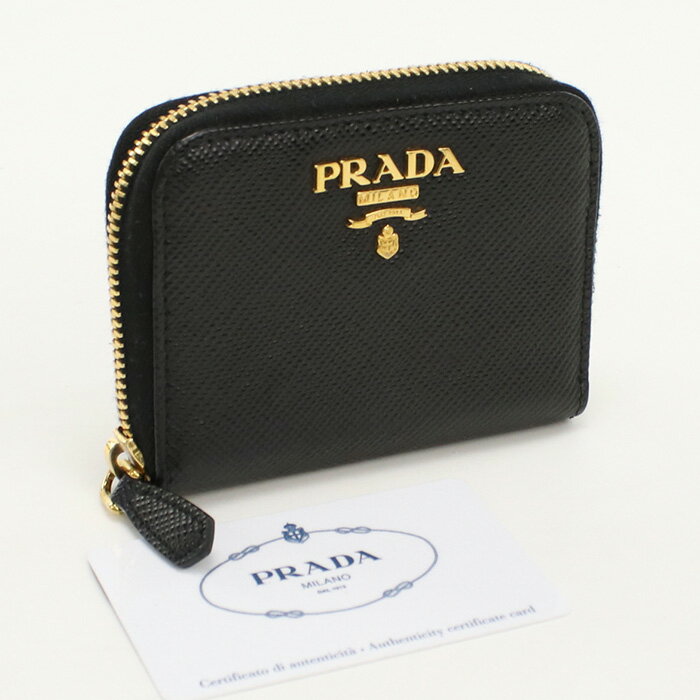 【中古良品】プラダ(PRADA)  サフィアーノレザー コインケース レザー 1MM268 2BUC F0002 ﾌﾞﾗｯｸ系【ランク：A】 us-2   ﾚﾃﾞｨｰｽ