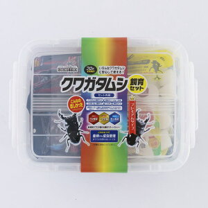 BIGHORN クワガタムシ飼育セット プレミアムタイプ 飼育ケース 昆虫マット 昆虫ゼリー エサ皿 くち木 説明書付き MIKU