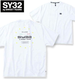 大きいサイズ メンズ SY32 by SWEET YEARS バックサークルスターロゴ 半袖 Tシャツ ホワイト 3L 4L 5L 6L 送料無料