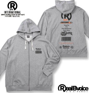 �傫���T�C�Y �����Y RealBvoice BARCODE ���� �t���W�b�v �p�[�J�[ �O���[ 3L 4L 5L 6L ��������
