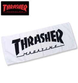 THRASHER(スラッシャー) MAG LOGOフェイスタオル ホワイト×ブラック