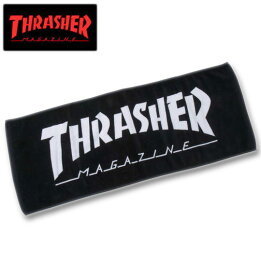 THRASHER(スラッシャー) MAG LOGOフェイスタオル ブラック×ホワイト