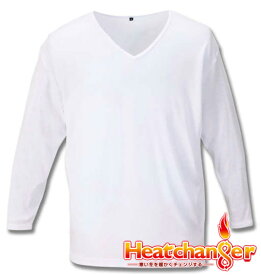 大きいサイズ メンズ Heatchanger(ヒートチェンジャー) 長袖VTシャツ ホワイト 3L 4L 5L 6L 8L